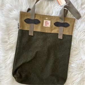 Filson Wool Riverkeeper Green Khaki Nylon Strap Tote Bag BRAND NEW